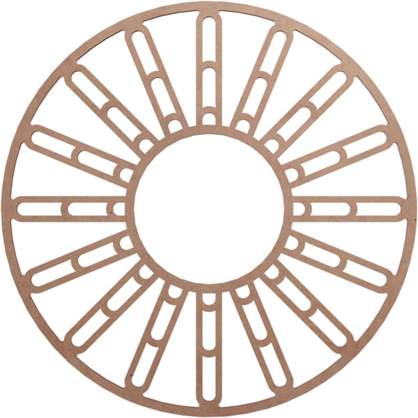 Ekena Millwork Hale Wood Fretwork Pierced Ceiling Medallion, Wood (Paint Grade), 20"OD x 7 1/4"ID x 3/8"T CMWP20X20X0375HHMF - main